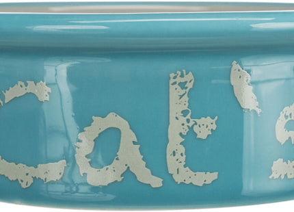 Keramiknapf-Set in Hellgrau mit stilvollen Füssen für stilvolles Fressen