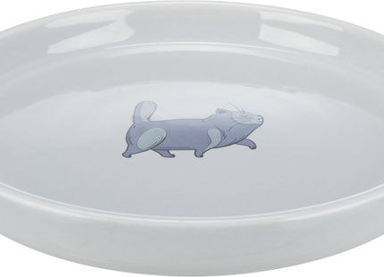 Flacher breiter Keramiknapf in Grau für Katzen von Trixie