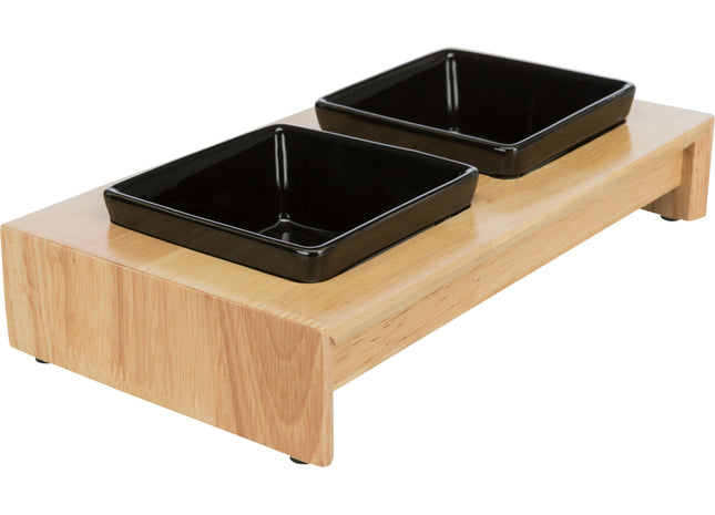 Keramikholz-Schalen-Set in Schwarz von Trixie für stilvolles Füttern