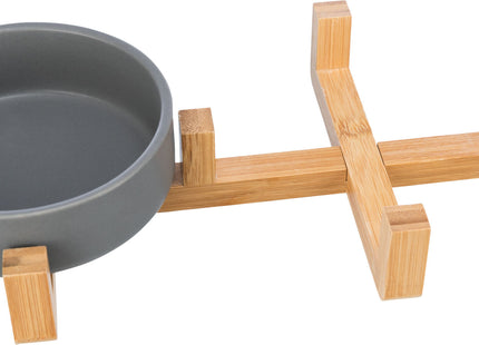 Keramikholz-Napfset in Grau-Natur für stilvolles Füttern