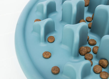 Blauer Slow Feeding Napf für Haustiere mit rutschfester Oberfläche