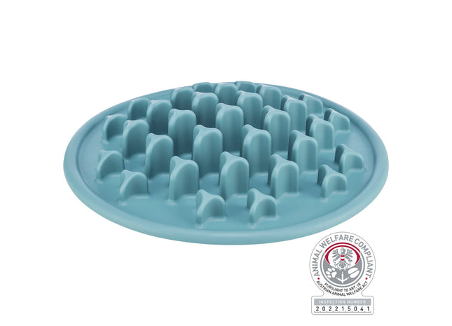 Blauer Slow Feeding Napf für Haustiere mit rutschfester Oberfläche