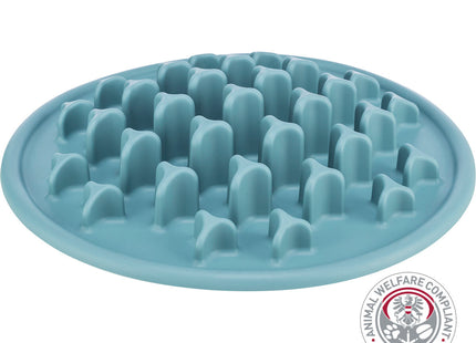 Blauer Slow Feeding Napf für Haustiere mit rutschfester Oberfläche