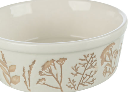 Keramiknapf mit Strukturmotiv in Weiss-Taupe - stilvoll und funktional