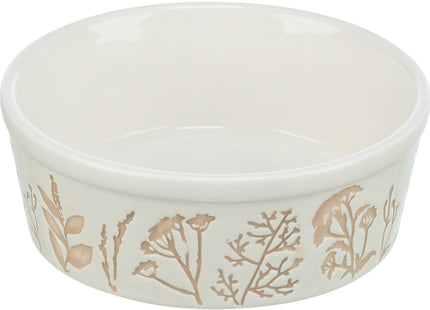 Keramiknapf mit Strukturmotiv in Weiss-Taupe - stilvoll und funktional