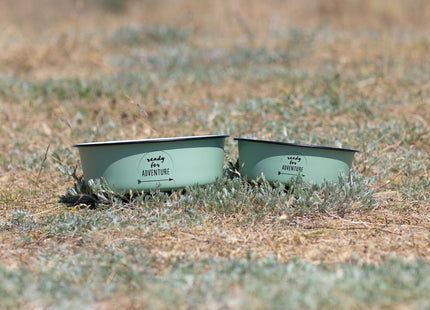 Grüner Napf aus Edelstahl und Emaille von Trixie für Haustiere