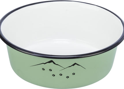 Grüner Napf aus Edelstahl und Emaille von Trixie für Haustiere