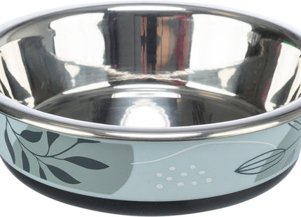 Flacher Napf aus Edelstahl und Kunststoff in Blau von Trixie
