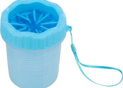 Praktischer blauer Pfotenreiniger aus Silikon für saubere Hundepfoten