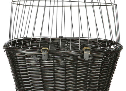 Schwarzer Fahrradkorb von Trixie mit Gitter für sicheren Transport