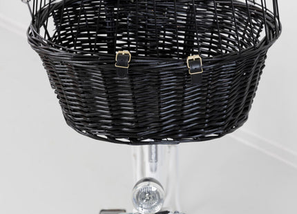 Schwarzer Fahrradkorb von Trixie mit Gitter für sicheren Transport