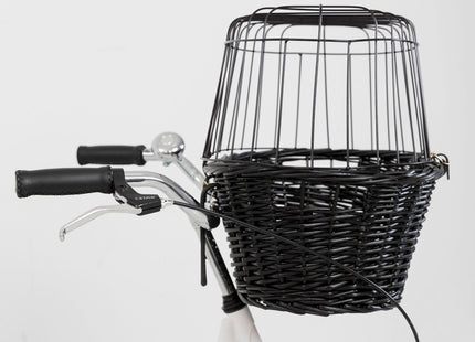 Schwarzer Fahrradkorb von Trixie mit Gitter für sicheren Transport