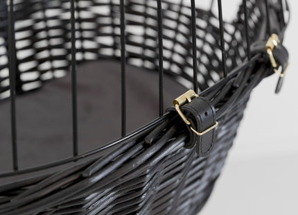 Schwarzer Fahrradkorb von Trixie mit Gitter für sicheren Transport