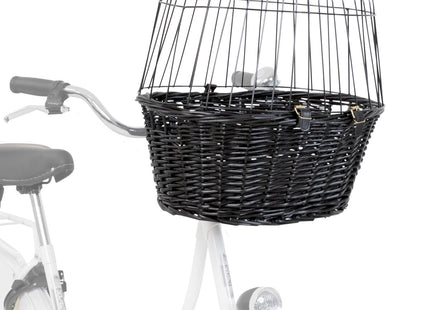 Schwarzer Fahrradkorb von Trixie mit Gitter für sicheren Transport