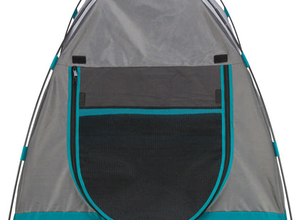 Gemütliches Zelt für Hunde in Dunkelgrau-Petrol, ideal für entspannte Ruhepausen