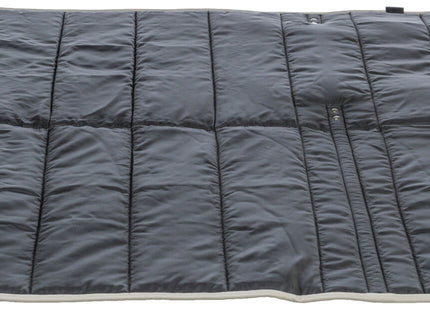 Stilvolle Reisedecke in Hellgrau mit Kunstlederbesatz von Trixie