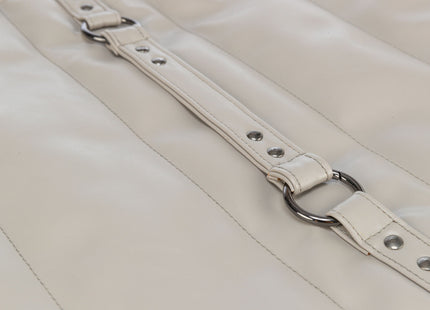 Stilvolle Reisedecke in Hellgrau mit Kunstlederbesatz von Trixie