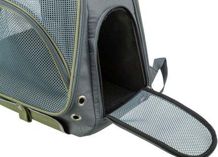 Modischer grau-blauer Trixie Rucksack Lyla für unterwegs