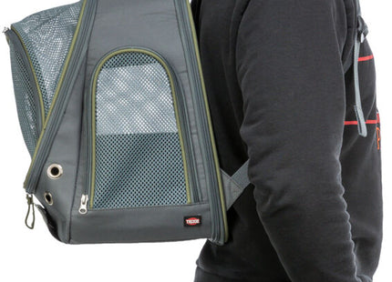 Modischer grau-blauer Trixie Rucksack Lyla für unterwegs