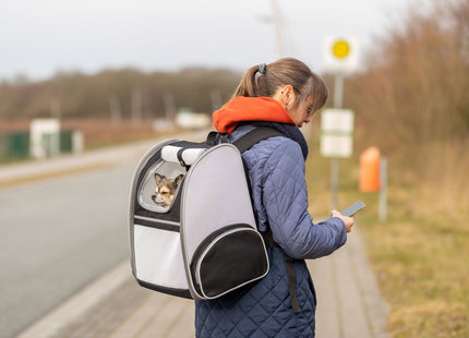 Modischer Trixie Rucksack in Hellgrau und Schwarz