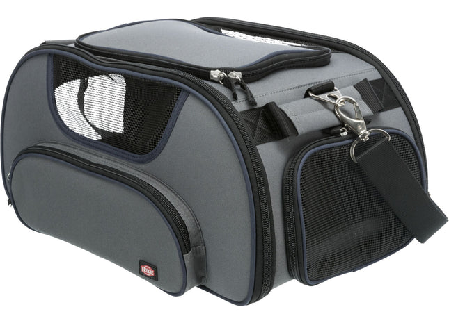 Stylische Trixie Airline-Tasche in Graublau mit Flügel-Design