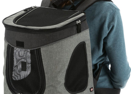 Schwarzer und grauer Trixie Timon Rucksack für unterwegs
