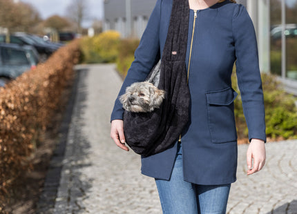 Schwarze und graue Trixie Fronttasche - praktisch und stilvoll für unterwegs