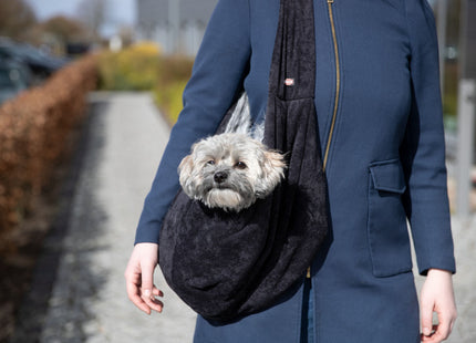 Schwarze und graue Trixie Fronttasche - praktisch und stilvoll für unterwegs