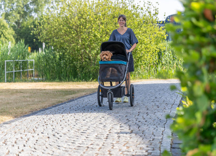 Leichter Trixie Buggy in Schwarz-Petrol für Hunde bis 12,5 kg
