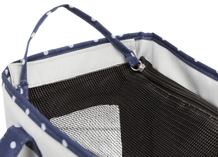 Moderne blaue und graue Trixie-Tasche Bonny für unterwegs