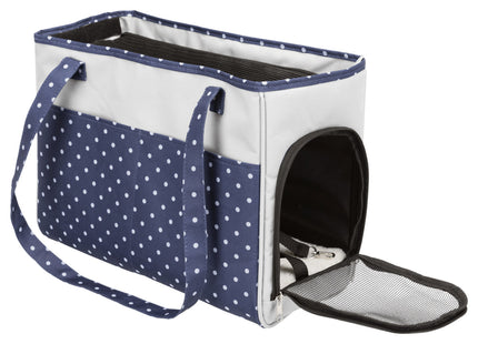 Moderne blaue und graue Trixie-Tasche Bonny für unterwegs