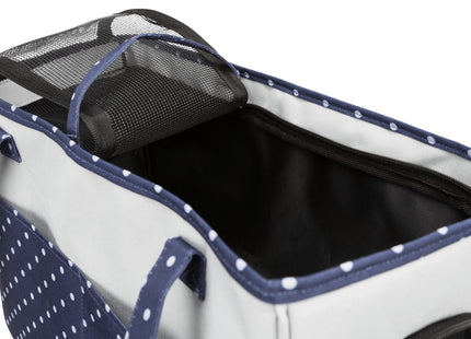 Moderne blaue und graue Trixie-Tasche Bonny für unterwegs