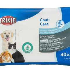 Trixie Universal-Pflegetücher 40 Stück - Reinigungstücher für Haustiere, sanfte Pflege, vielseitig einsetzbar