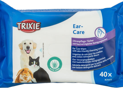 Trixie Ohrenpflege-Tücher, 40 Stk. - Reinigungstücher für die Ohrenpflege von Haustieren