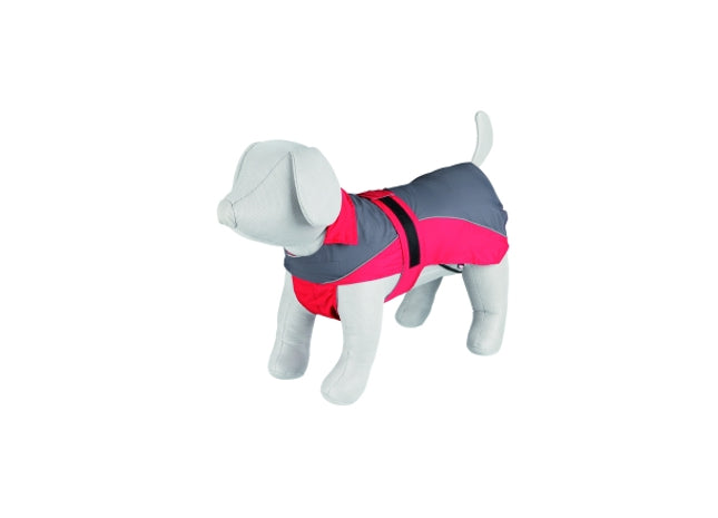 Roter und grauer Regenmantel für Hunde von Trixie - Lorient Kollektion