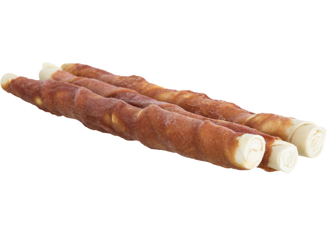 Trixie Denta Fun Duck Chewing Rolls, 3 Stk., 250 g, 28 cm - Leckere Enten-Kaustangen für die Zahnpflege von Hunden