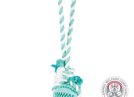 Trixie DENTAfun Ball am Tau aus Naturgummi mit einem Durchmesser von 7 cm