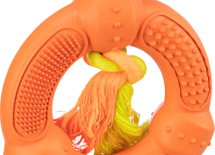 Trixie Denta Fun Ring am Tau - Naturgummi, ø12cm