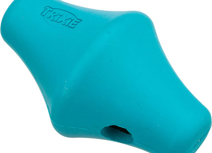 Interaktiver Snack-Kreisel aus Naturgummi in Petrol für glückliche Haustiere