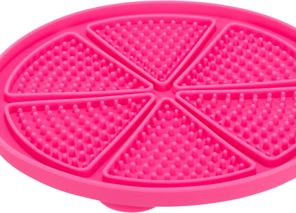 Rosa Silikon-Lickmatte von Trixie mit Saugnäpfen für Hunde