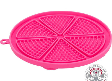 Rosa Silikon-Lickmatte von Trixie mit Saugnäpfen für Hunde
