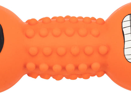 Trixie Smiley-Hantel aus Latex, 19 cm - lustiges Hundespielzeug mit Smiley-Gesicht für stundenlangen Spielspass