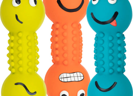 Trixie Smiley-Hantel aus Latex, 19 cm - lustiges Hundespielzeug mit Smiley-Gesicht für stundenlangen Spielspass