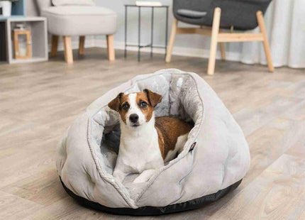 Trixie Kuschelhöhle Feder - Hundehöhle grau/silber