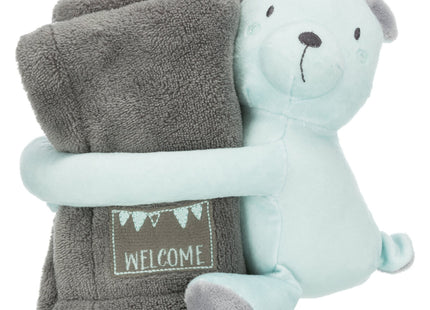 Trixie Junior Kuschel-Set - Decke und Bär grau/mint