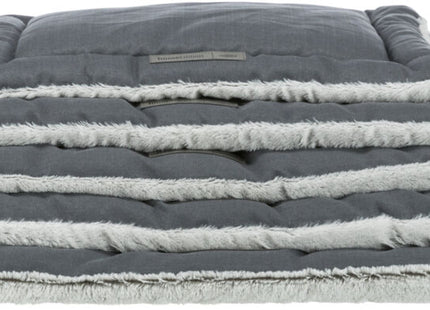 Trixie Liegematte Farello - Plüsch, weiss-grau, 70x55cm