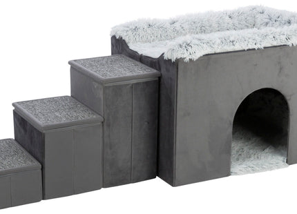 Trixie Höhle Harvey - Haustierhöhle Grau/Weiss/Schwarz