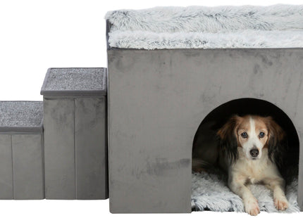 Trixie Höhle Harvey - Haustierhöhle Grau/Weiss/Schwarz