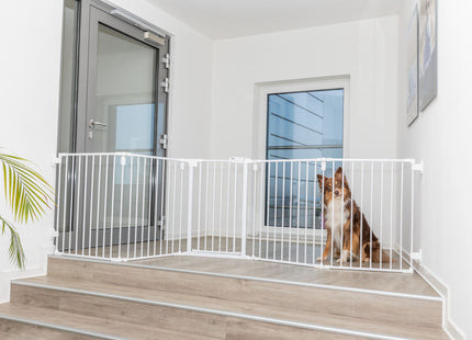 Trixie Absperrgitter - Metall, 5 Elemente, mit Tür