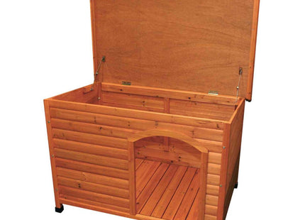 Trixie Natura Flachdach-Hundehütte - braun, 85x58x60 cm